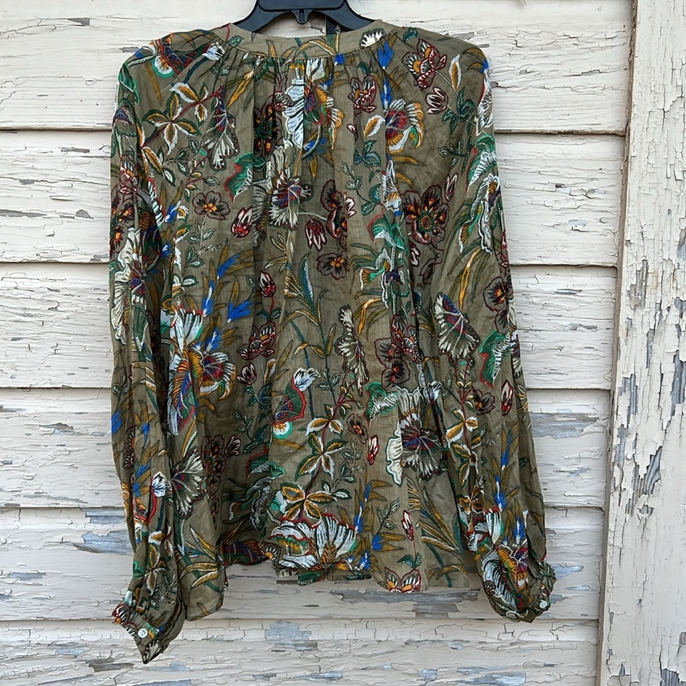 Banana Republic Paisley BoHo Safari Button-Down Oversized Shirt Blouse Top NWT - Picture 8 of 8
